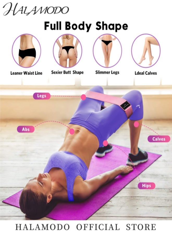 HALAMODO 3PCS Resistance Bands Exercise Workout Bands for Women and Men Stretch Bands for Booty Legs for Yoga Starter, Pilates Flexbands - Image 4