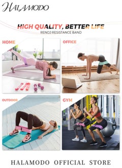 HALAMODO 3PCS Resistance Bands Exercise Workout Bands for Women and Men Stretch Bands for Booty Legs for Yoga Starter, Pilates Flexbands  - Image 5