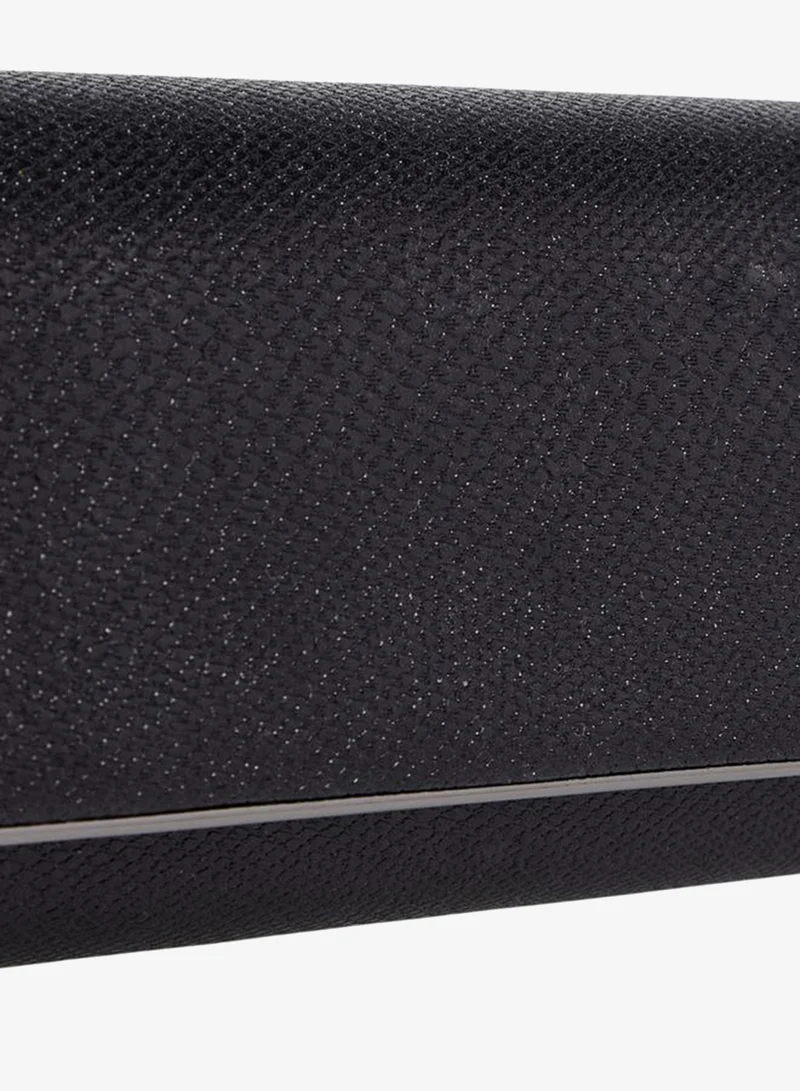 Flora Bella By Shoexpress BLACK Textured Clutch with Detachable Chain Strap for Women | Best Price UAE