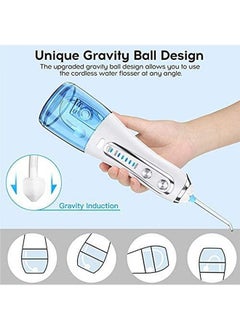 Youtrico Flosser Cordless Oral Irrigator Portable Rechargeable Dental Flossers 5 Modes -300ML (White)  - Image 3