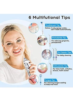 Youtrico Flosser Cordless Oral Irrigator Portable Rechargeable Dental Flossers 5 Modes -300ML (White)  - Image 4