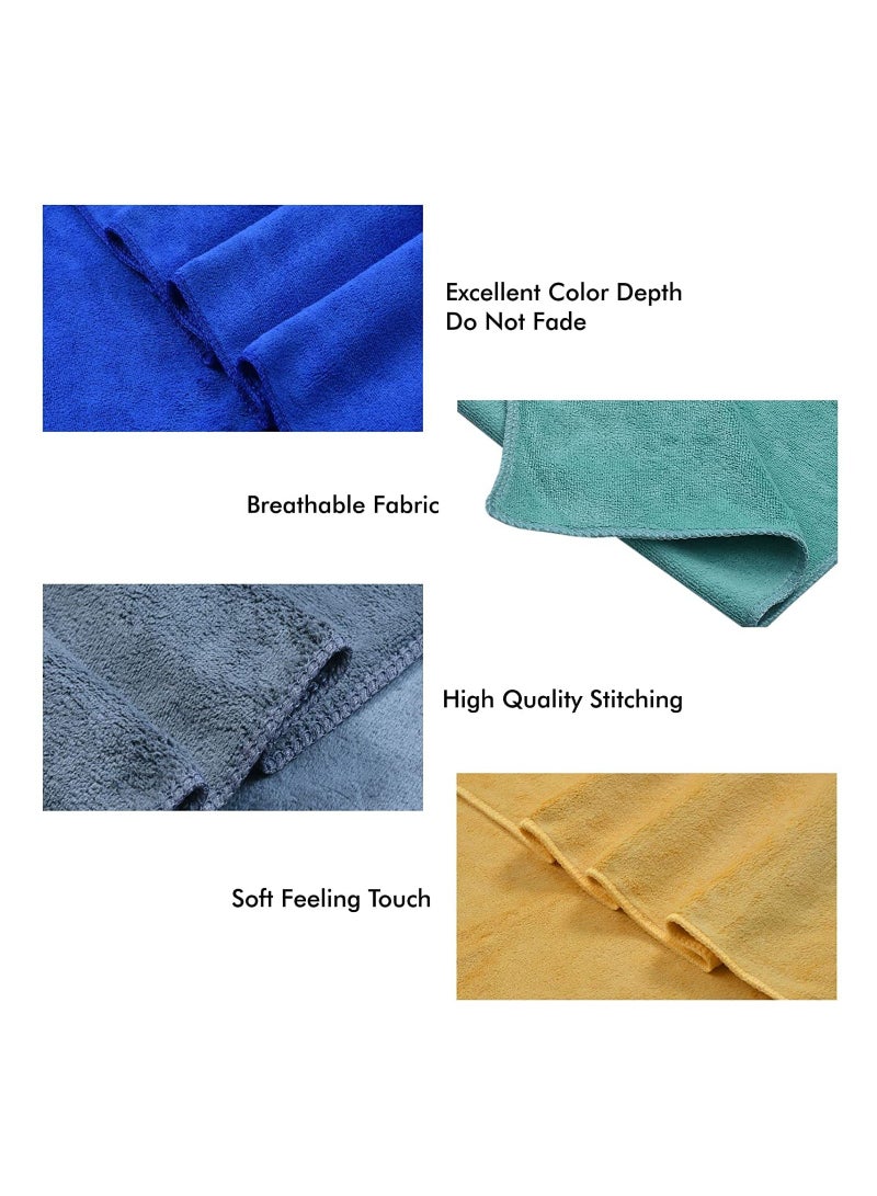 Fabienne 2-Piece Microfiber Bath Sheet Blue 80x160cm Soft and Durable Microfiber Beach Towel Super Absorbent and Fast Drying Microfiber Bath Towel Large for Sports, Travel, Beach, Fitness and Yoga  - Image 5
