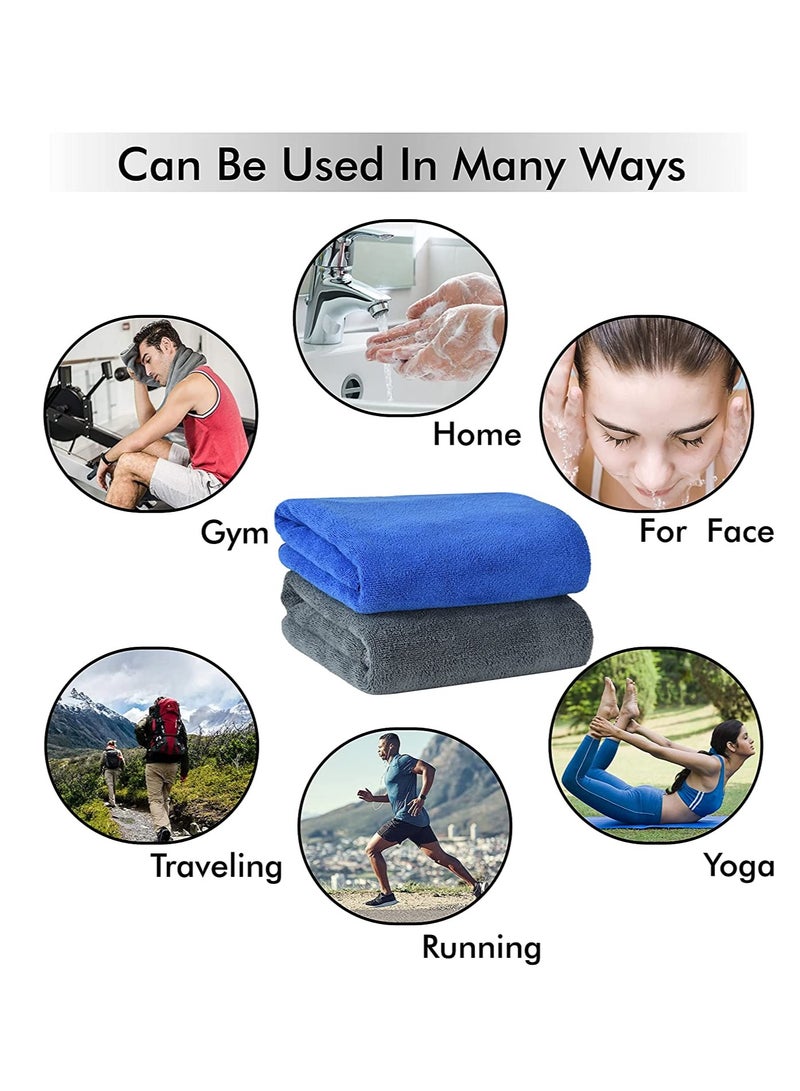 فابينني شرشف حمام من الألياف الدقيقة مكون من قطعتين أزرق 80x160 سم منشفة شاطئ ناعمة ومتينة من الألياف الدقيقة فائقة الامتصاص وسريعة التجفيف منشفة حمام من الألياف الدقيقة كبيرة للرياضة والسفر والشاطئ واللياقة - Image 5