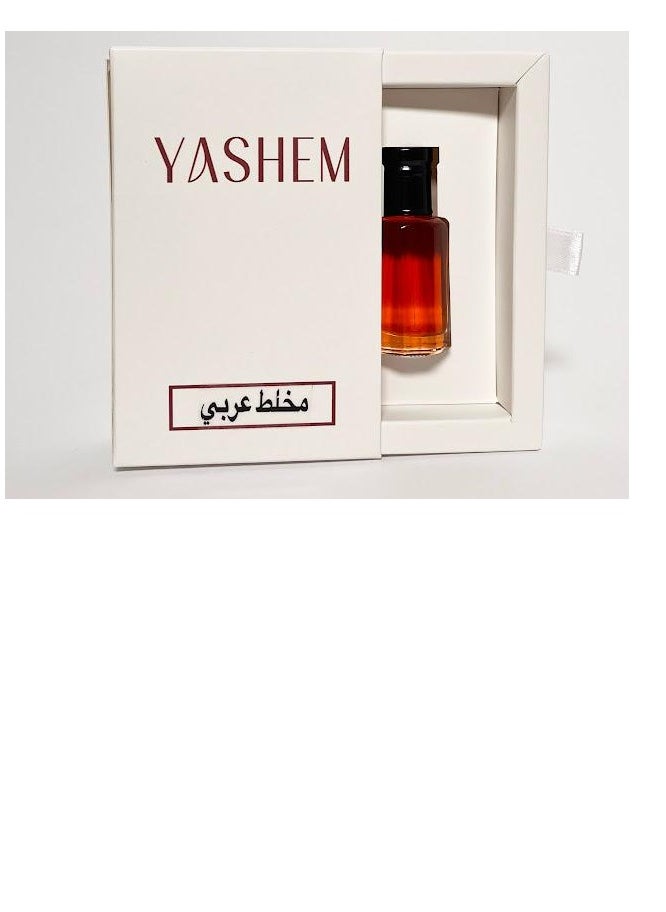 يشم عطر مخلط عربي 12 مل – مزيج للجنسين من زيت العود، خشب الكشمير، العنبر، والورد  - Image 1