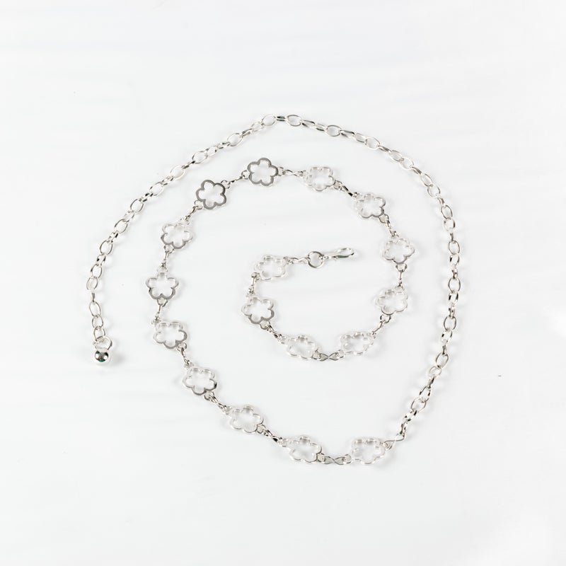 ذا بلاك بيرل اكسسوريز حزام معدن حريمي فضي - Image 1