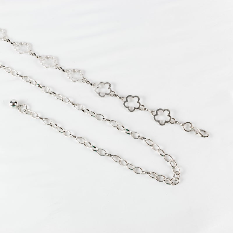 ذا بلاك بيرل اكسسوريز حزام معدن حريمي فضي - Image 2