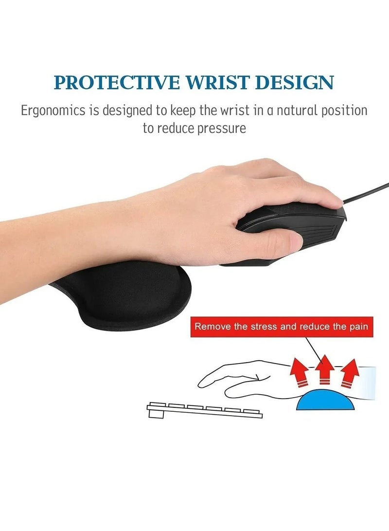 Wrist Rest Pad, Widen Memory Foam Nonslip Mouse Pad Wrist Support, Comfortable Lightweight Keyboard Wrist Rest, Wrist Rest For Mouse And Keyboard, (Set, For Mouse And Keyboard)  - Image 2