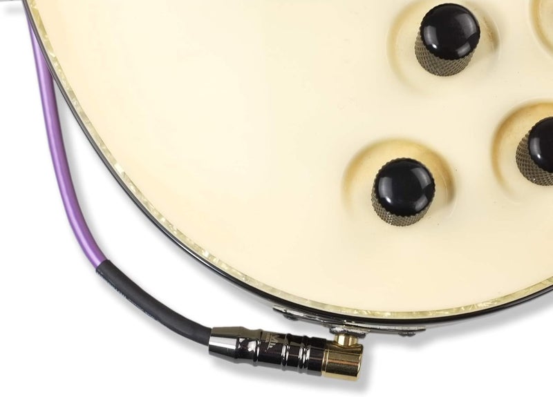 MAKA Premium Guitar Coil Cable 30 Feet, Instrument Coiled Curly Cord for Guitar Bass, 1/4 inch Right Angle to Straight, Purple - Image 3