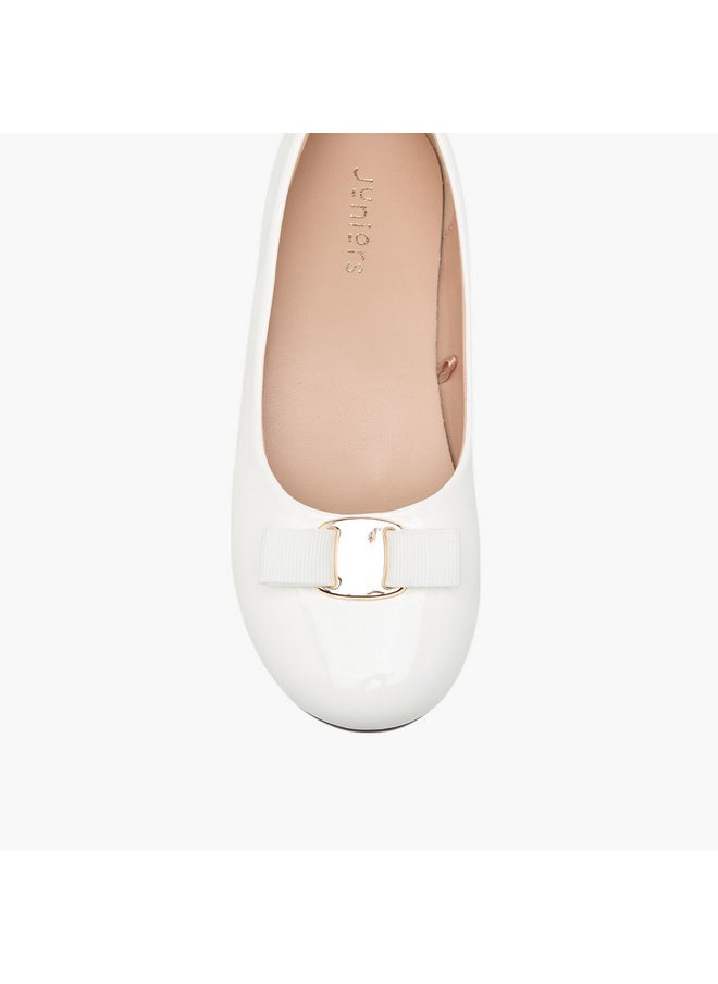JUNIORS Girls Bow Detail Slip-On Ballerina Shoes  - Image 4