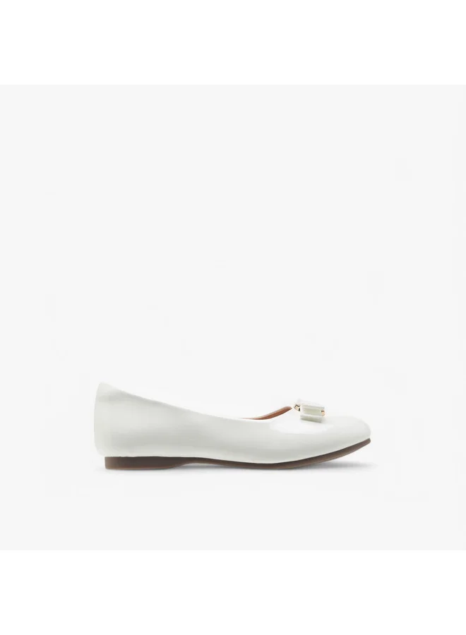 JUNIORS Girls Bow Detail Slip-On Ballerina Shoes