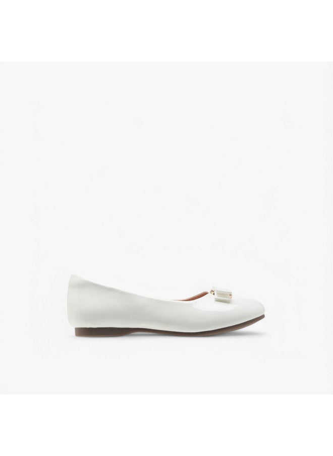 JUNIORS Girls Bow Detail Slip-On Ballerina Shoes  - Image 3