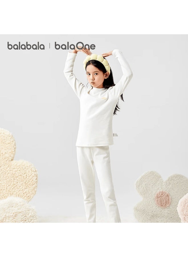 Balabala Girls' Underwear Set Children's Two-piece New Autumn Winter Fleece Cotton Cute Long Johns And Top - Image 2