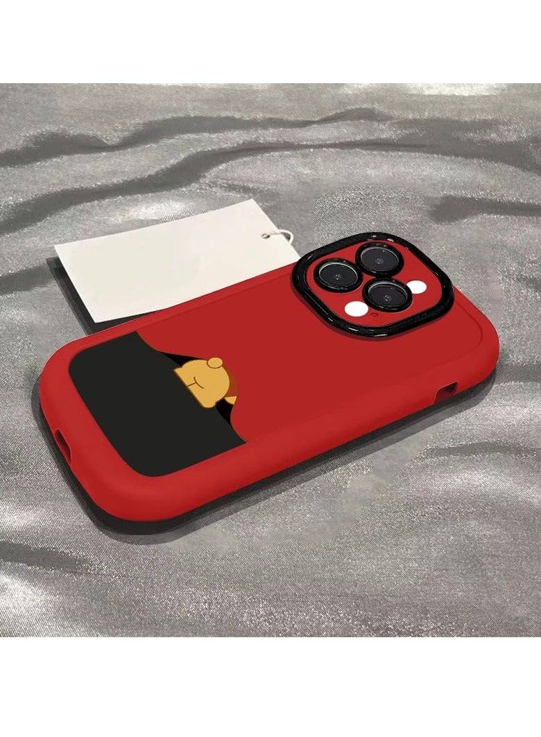 NIBEMINENT Winnie The Pooh Protective TPU Case Cover For iPhone 17 Pro Max, Chinese Red