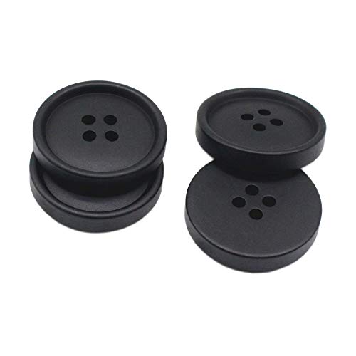 YaHoGa 50PCS 1 Inch 25mm Large Black Buttons Resin Buttons for DIY Sewing Tailor Crafts Coats Clothes (25MM) - Image 4
