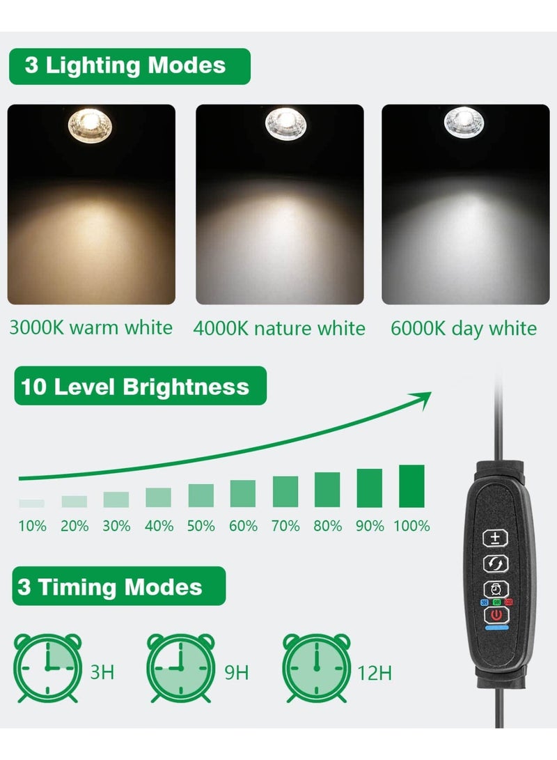 نجم ستايل مصباح LED بقوة 5 وات مع مفتاح تشغيل/إيقاف، مصابيح إضاءة نباتية للداخل والخارج، مصباح حديقة قابل للتعتيم بقوة 5 وات يعمل عبر USB، 3 أوضاع إضاءة ملونة ووظيفة مؤقت تشغيل/إيقاف تلقائي (3 ساعات، 6 ساعات، 9 ساعات) - Image 4