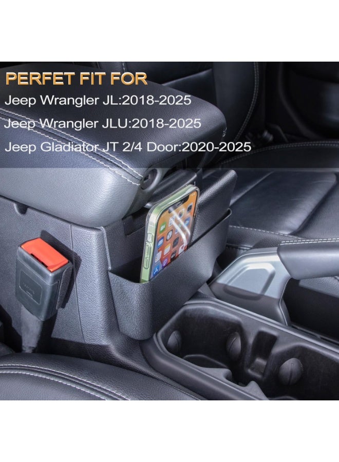 Center Console Hanging Box Compatible with JEEP Wrangler JL/JLU 2018-2023 2024 2025 and JEEP Gladiator JT Truck 2020-2024 2025 Organizer Tray Armrest Storage Accessories (Not for JK/JKU) - Image 5