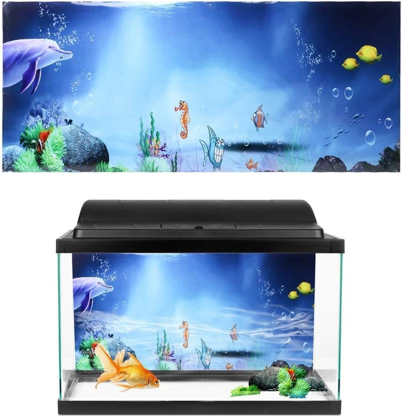 Aquarium Background Wall Sticker, PVC Self Adhesive Fish Tank Decoration, Thick Non Glare Fadeless Design with Vivid Patterns for Freshwater and Saltwater (91 * 50cm) - Image 3