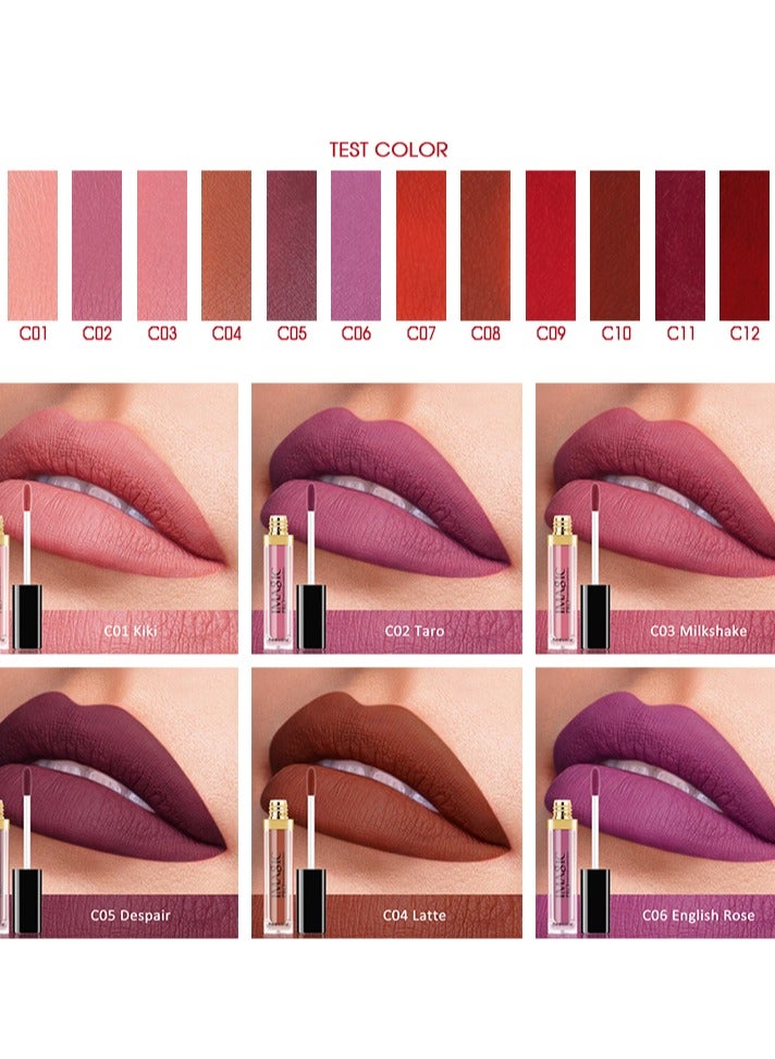 إيماجيك ملمع الشفاه IMAGIC Velvet | 12 لونًا نابضًا بالحياة | تركيبة تدوم طويلاً وذات تصبغ عالي | أداة وضع ناعمة لسهولة الاستخدام (C05 DESPAIR 7 مل) - Image 3