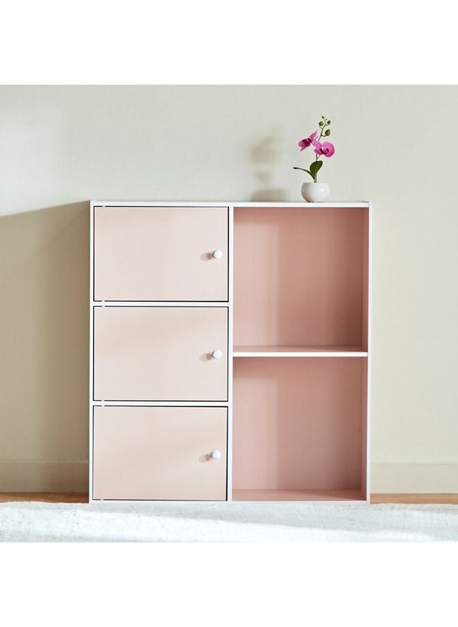Home Box - Vanilla Junior 3-Door Storage Unit with 2 Open Shelves 29.8x89x82 cm - Image 1
