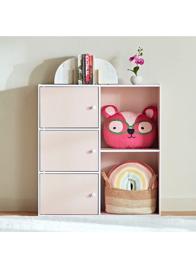 Home Box - Vanilla Junior 3-Door Storage Unit with 2 Open Shelves 29.8x89x82 cm - Image 1