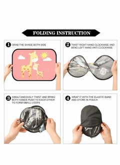 Y&D Car Side Window Sun Shade for Baby Kid, 2 Pcs UV Block Sunlight Protection, Cartoon Giraffefor Shield  - Image 3