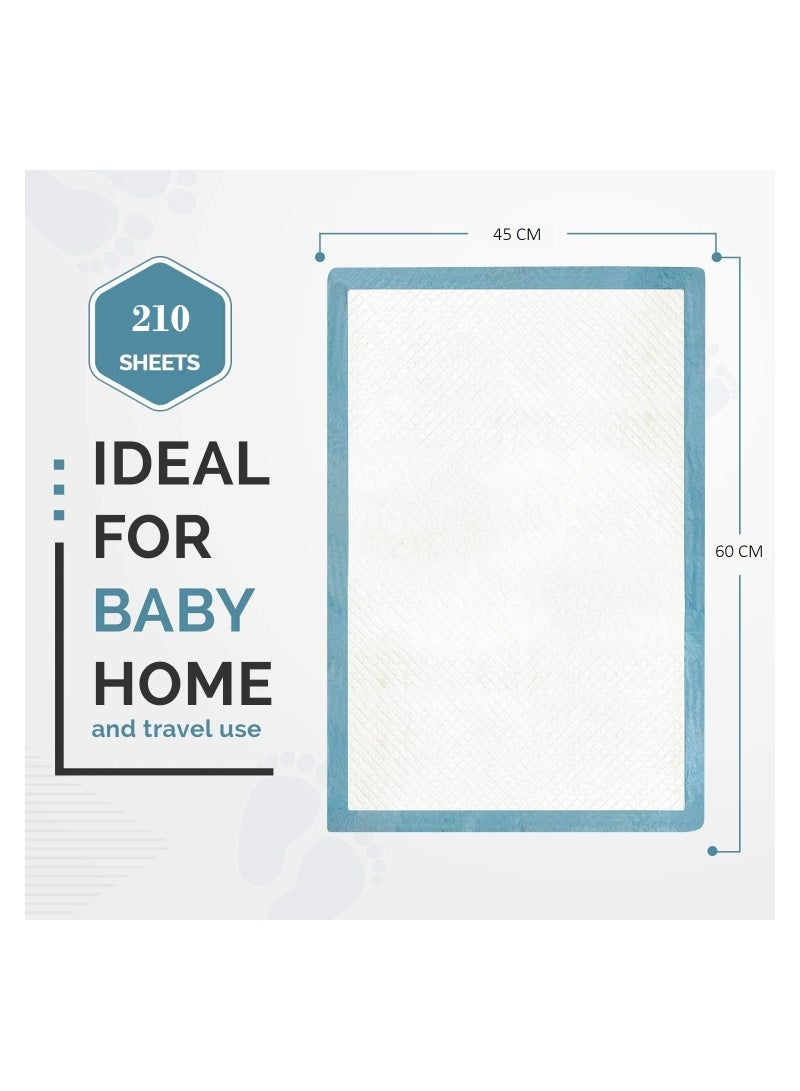 Cherry Medical Supply 210 Pieces Packed in 7 Pouches Cherry Medical Supply 60 cm x 45 cm Disposable Changing Mats for Baby Soft Ultra Absorbent Waterproof Diaper Changing Mat Liners Baby Changing Mat Cover Bed Pads - Image 2