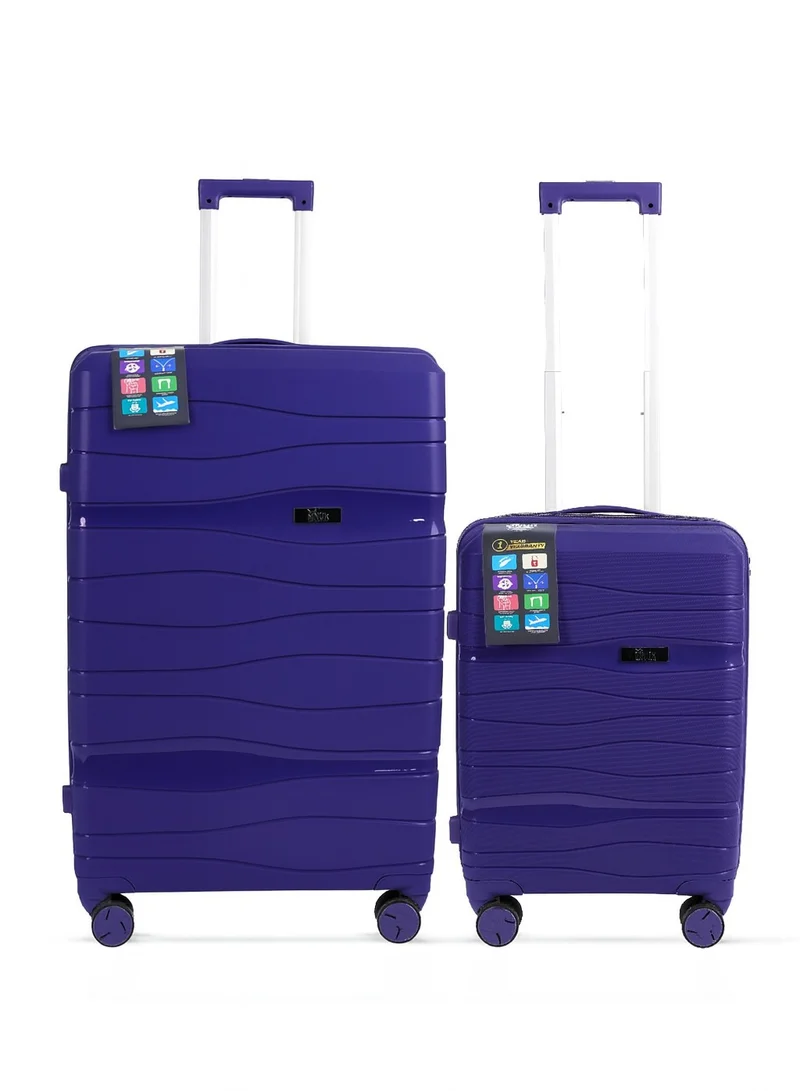 MNUK VIAJERO Set of 2 Luggage| Propylene Hardside Trolley|Double 360Â° 4 Wheeler| Cabin-20 Inch, Large-28 Inch| Indigo Blue