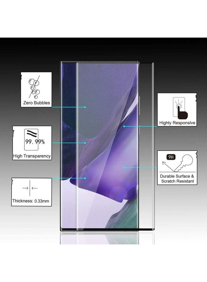 Samsung Galaxy Note 20 Ultra Screen Protector, Ultra HD Tempered Glass Film [Scratch Resistant] [3D full coverage ] [9H Hardness] [Fingerprint Unlock] - Image 2