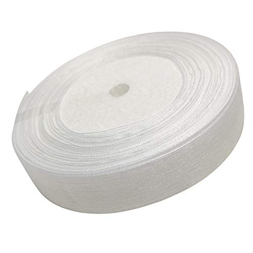 Chenkou Craft 50yard/roll 1"(25mm) White Organza Ribbon DIY Craft Wedding Supply (1", white01) - Image 1