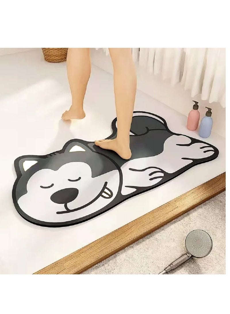 Hi homey cat Cartoon shape Super absorbent soft non-slip quick drying floor Bath Mat  - Image 1