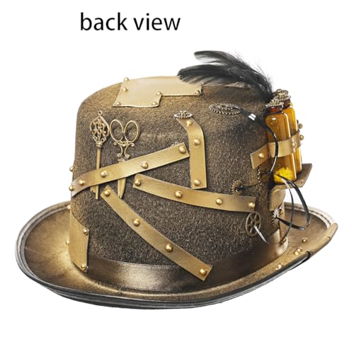 GRACEART Unisex Steampunk Top Hats with Goggles for Women Men - Image 2