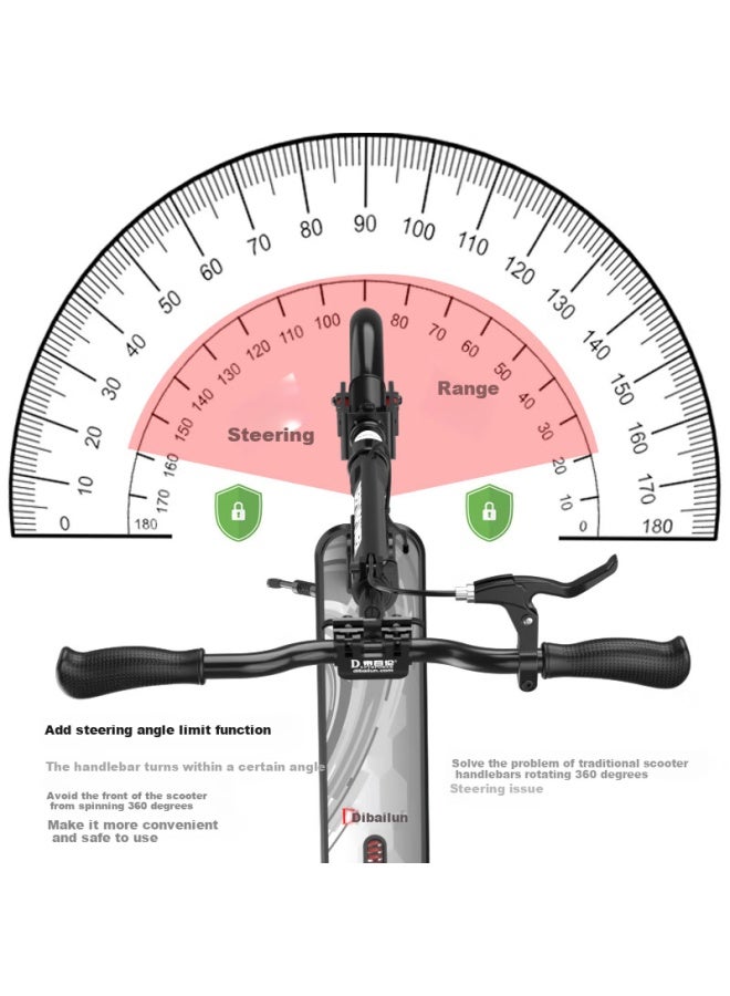 Depthpower Adult And Kids Scooter With Three Shock Absorbers, Foldable With Dual Brakes, Flagship Black With Gift - Image 2