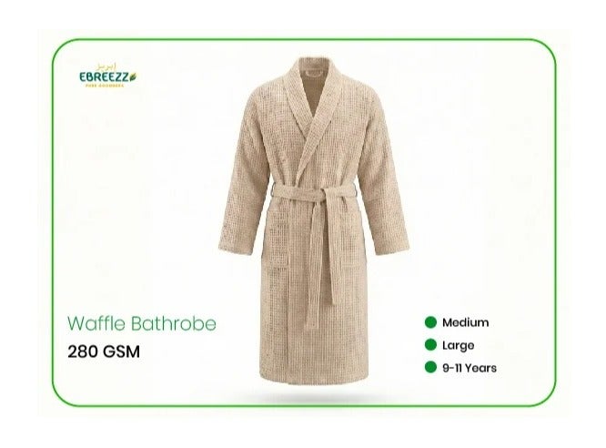 روب حمام قطني فاخر بنقشة الوافل من إبريز – 280 جرام