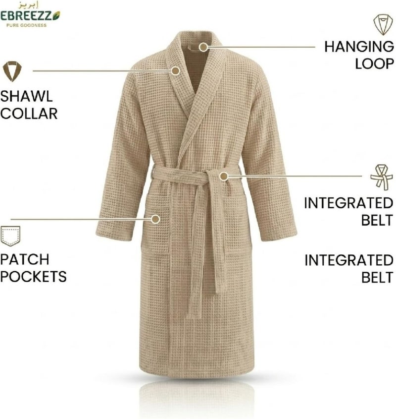 EBREEZZ Premium Waffle Cotton Bathrobe – 280 GSM - Image 2