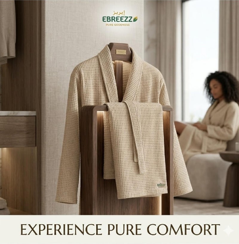 EBREEZZ Premium Waffle Cotton Bathrobe – 280 GSM - Image 5