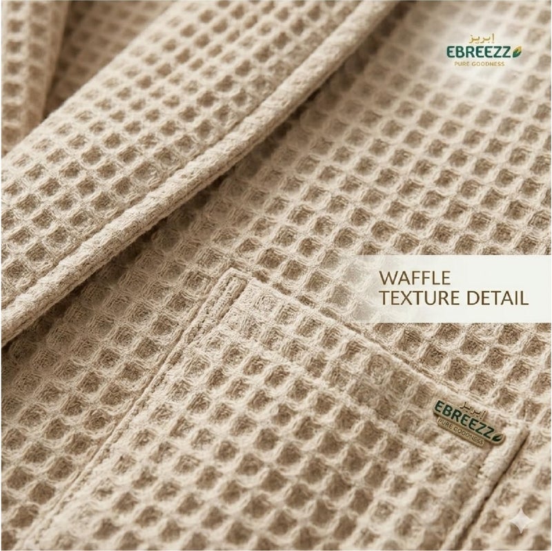EBREEZZ Premium Waffle Cotton Bathrobe – 280 GSM - Image 4