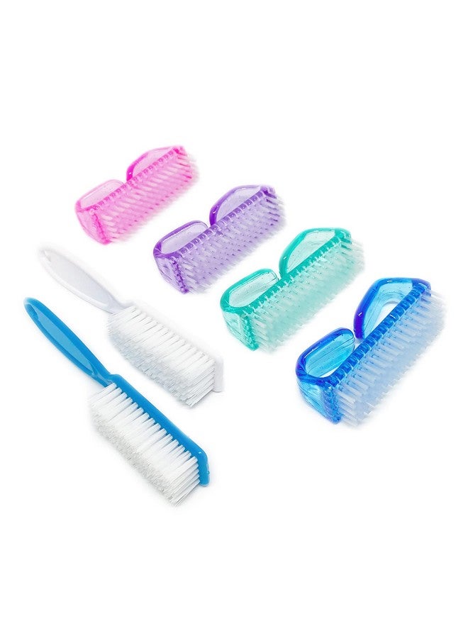 Qeedy 6 Pack Handle Grip Nail Cleaning Brush, Qeedy Fingernail Brush Cleaner Scrub Brush Kit for Toes Shower and Women & Men & Kids (Color A) - Image 1