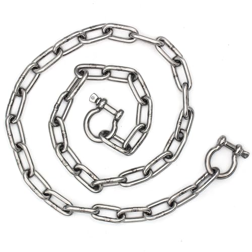 BALAVA Anchor Chain316 Stainless Steel Anchor Chain14in x6ft Anchor Chain for BoatBoat Anchor Chain with 2 Pcs 516 AntiOff ShacklesMarine Grade Anchor Chain for Different Boat Anchors - Image 1