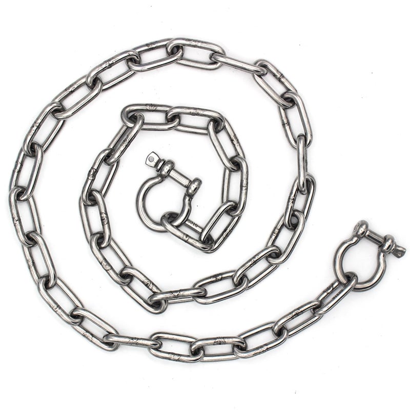 BALAVA Anchor Chain316 Stainless Steel Anchor Chain14in x6ft Anchor Chain for BoatBoat Anchor Chain with 2 Pcs 516 AntiOff ShacklesMarine Grade Anchor Chain for Different Boat Anchors - Image 2