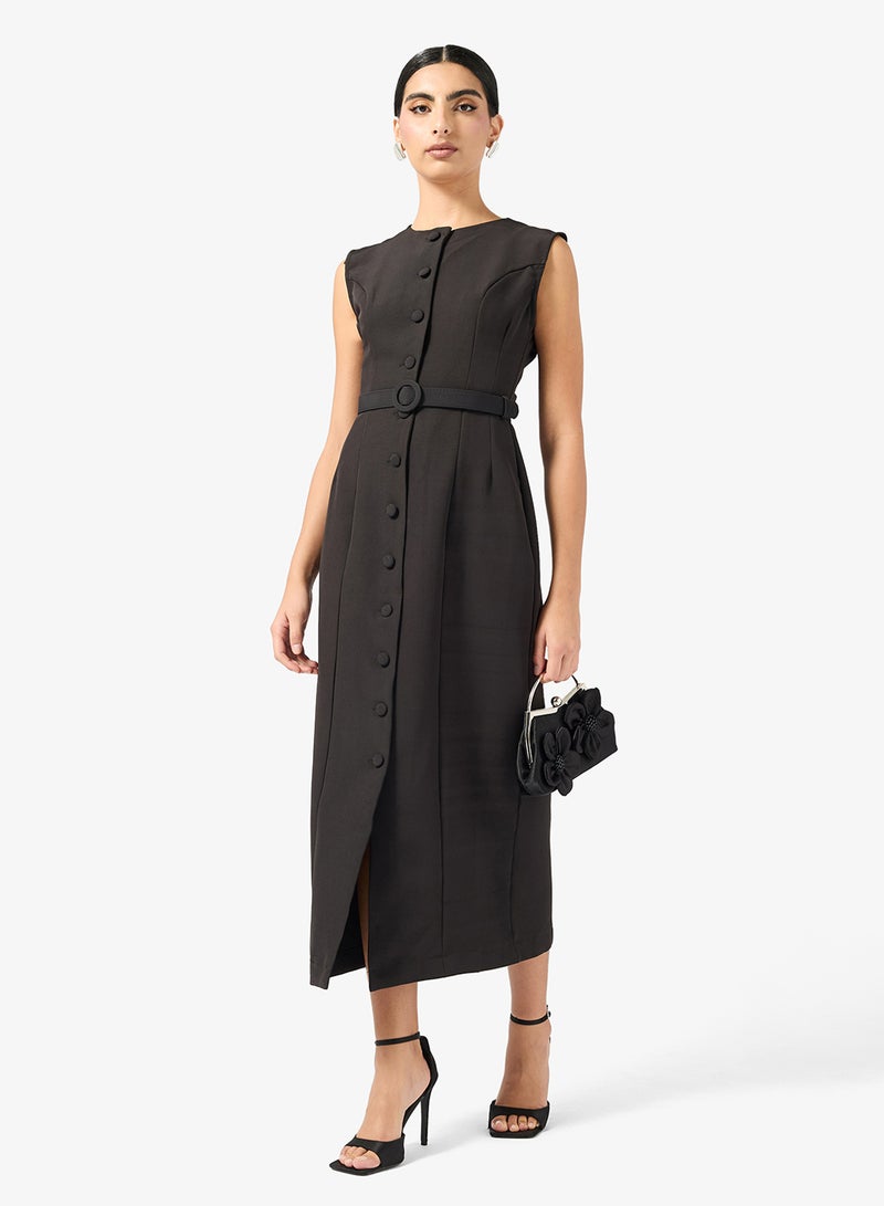 ELLA Shift Dress With Slit - Image 4