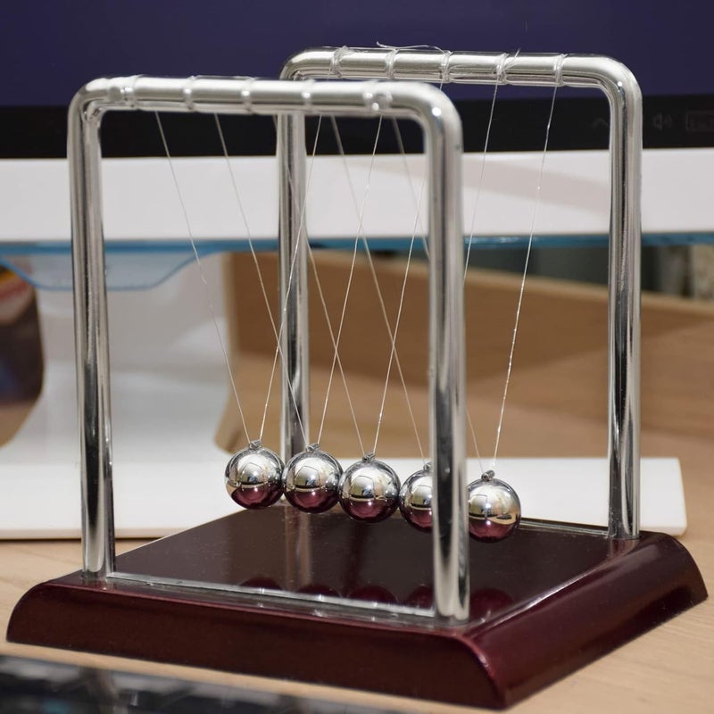 Juvale Newton's Cradle Balance Pendulum - Physics Learning Desk Toy with Swinging Kinetic Balls - Image 2