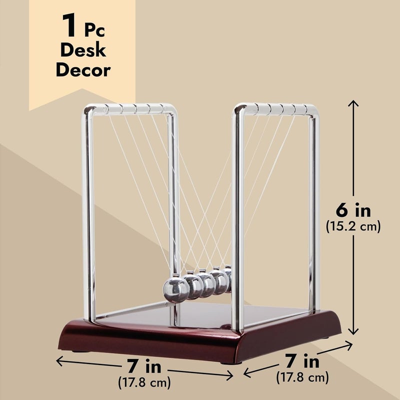 Juvale Newton's Cradle Balance Pendulum - Physics Learning Desk Toy with Swinging Kinetic Balls - Image 4