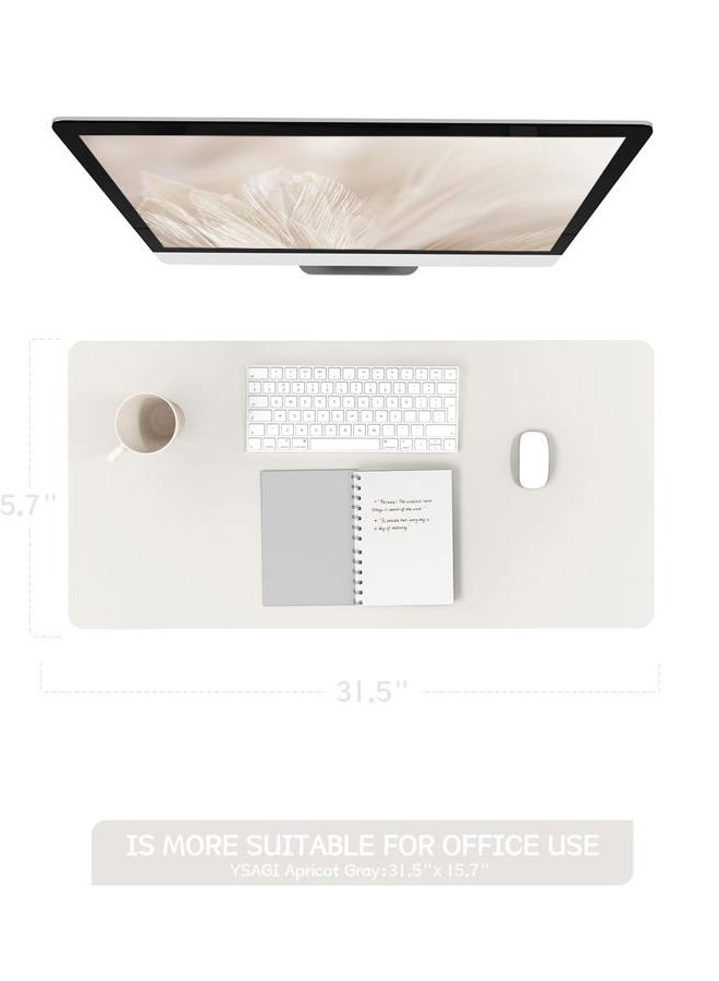 YSAGi Non-Slip Desk Pad, Waterproof PVC Leather Desk Table Protector, Ultra Thin Large Mouse Pad, Easy Clean Laptop Desk Writing Mat for Office Work/Home/Decor (Apricot Gray, 31.5" x 15.7") - Image 5