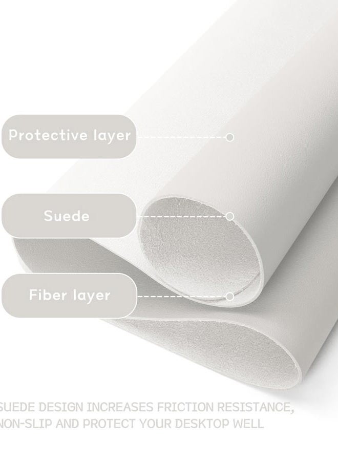 YSAGi Non-Slip Desk Pad, Waterproof PVC Leather Desk Table Protector, Ultra Thin Large Mouse Pad, Easy Clean Laptop Desk Writing Mat for Office Work/Home/Decor (Apricot Gray, 31.5" x 15.7") - Image 2