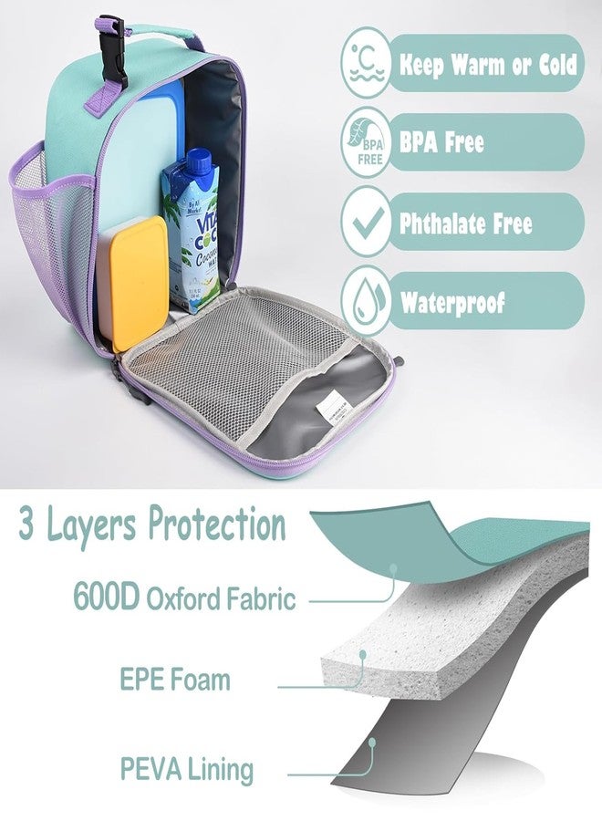CaCTOUR Lunch Box Kids,Premium Insulated Lunch Bag for Girls Boys,Soft Bag Mini Cooler Back to School Thermal Reusable Lunch Bag for Work School Picnic (Light Green) - Image 4