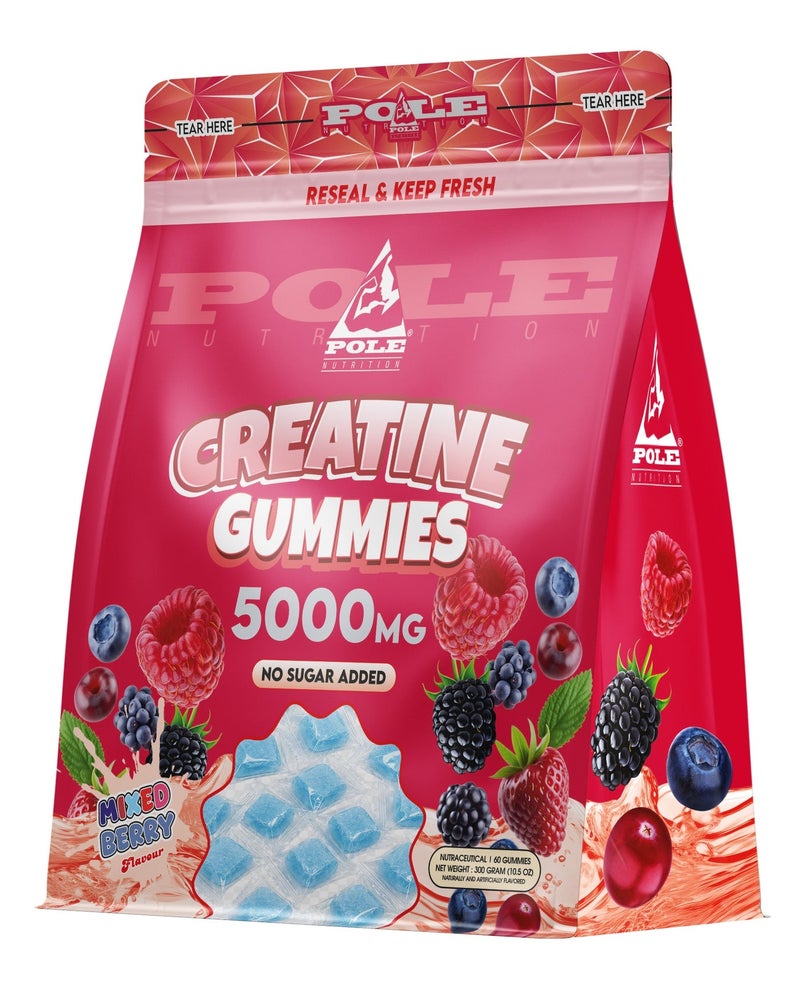 POLE NUTRITION Creatine Gummies 5000mg - Muscle Strength & Performance (Mixed Berry) - Image 1