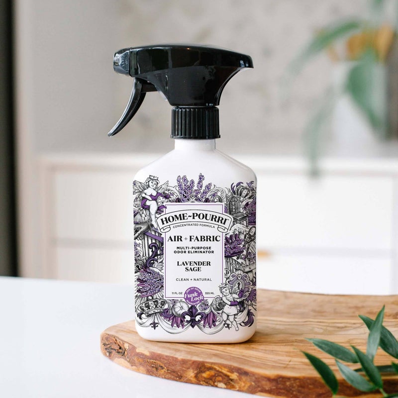 Poo-Pourri Home-Pourri Air + Fabric Multi-Purpose Odor Freshener Spray, 11 Fl Oz, Up to 570 Uses, Lavender Sage Scent, Room Deodorizer with Essential Oils, for Carpets, Couches, Bedding & Curtains - Image 2