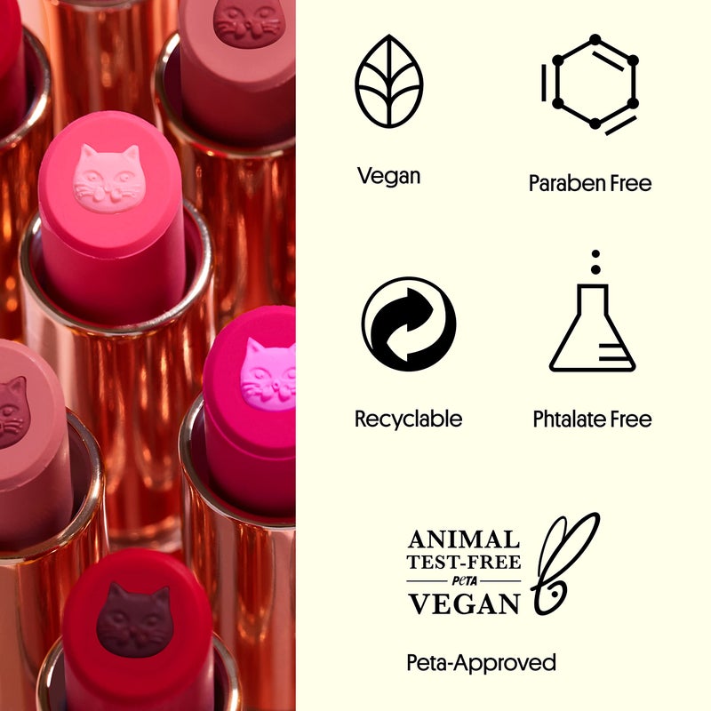 Winky Lux Purrfect Pout Lipstick, Semi Sheer Creamy Lipstick With Jojoba Oil and Vitamin E, Subtle Berry Natural Lipstick, Frisky - Image 5
