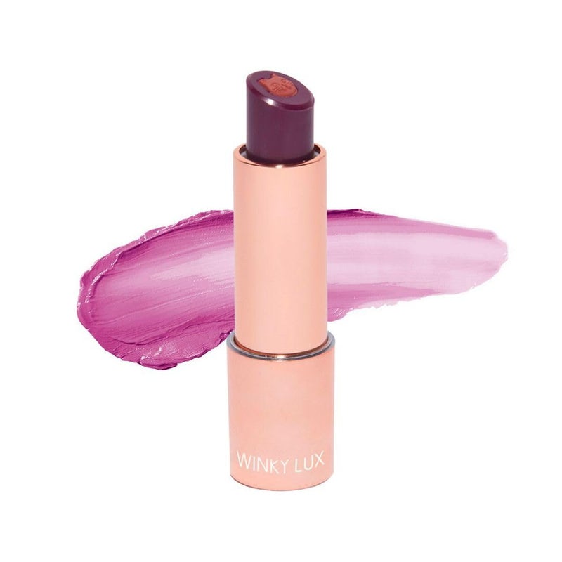 Winky Lux Purrfect Pout Lipstick, Semi Sheer Creamy Lipstick With Jojoba Oil and Vitamin E, Subtle Berry Natural Lipstick, Frisky - Image 1