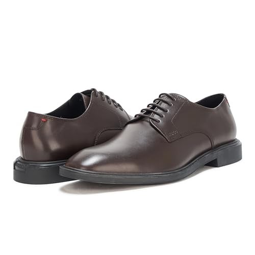 HUGO Brushed Leather Derby Dress Shoe, Dark Hazelnut, 8 - Image 3